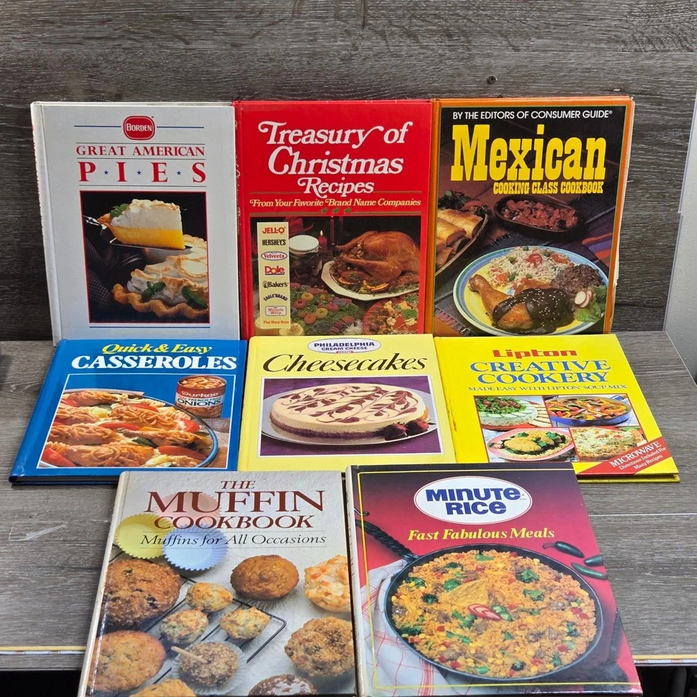 Vintage 80s 90 Publications International Cookbook Lot 25 Recipes Kraft Kikkoman